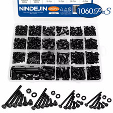 Kit Vis BTR M2 M3 M4 M5 1060pcs Allen Noir + Écrous Rondelles Coffret