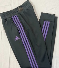 ADIDAS Gray Purple 3 Stripe SJ Golf Regular Fit Jogger Pants Small S NWT Womens