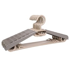 6-Pack Heavy Duty Plastic Extra-Wide Arm 15"-23" Suits Clothes Hangers with S...