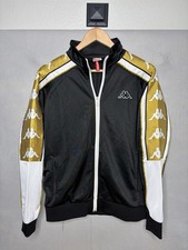 KAPPA Mens Black Yellow Track Full Zip Logo W...