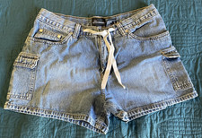 VTG, NO BOUNDARIES, Woman  s/Junior Jean Shorts, Drawstring Waist, Pockets, 11
