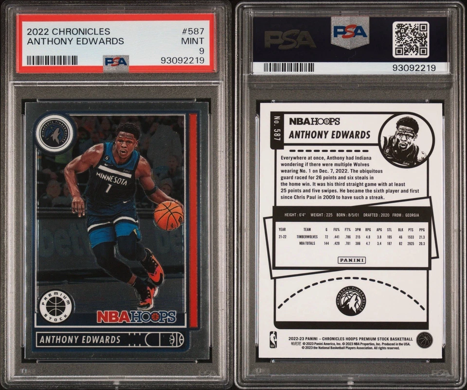 2022 Chronicles Anthony Edwards #587 Wolves NBA Hoops  - Image 3 of 3