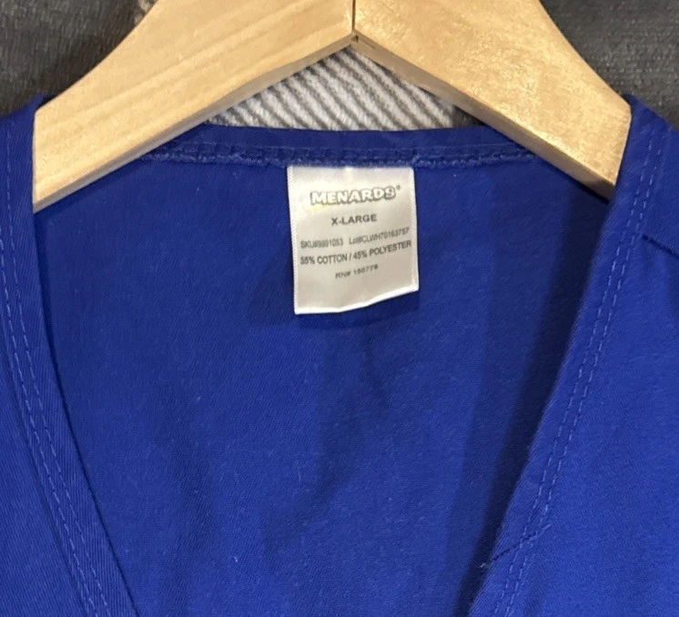 Menards Blue Sz XL Employee Vest Hi! May I help you? w Logo on back Halloween image 5