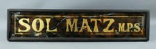 Vintage Sol Matz, M.P.S. Glass Chemist Sign c1900 #6233