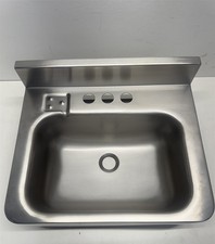 ACORN 49T915 Bathroom Sink, DURA-WARE, Silver, Stainless Steel, 18"Lg X 15" Wd