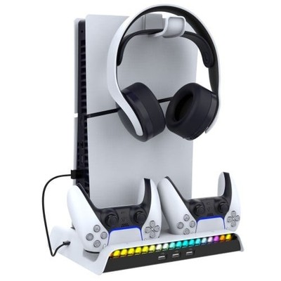 PS5 Slim Multifunktions Ladestation für 2 Controller - PG-P5S006