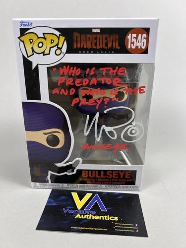 Wilson Bethel Signed Bullseye Daredevil Funko Pop w/ QUOTE + WITNESS JSA COA
