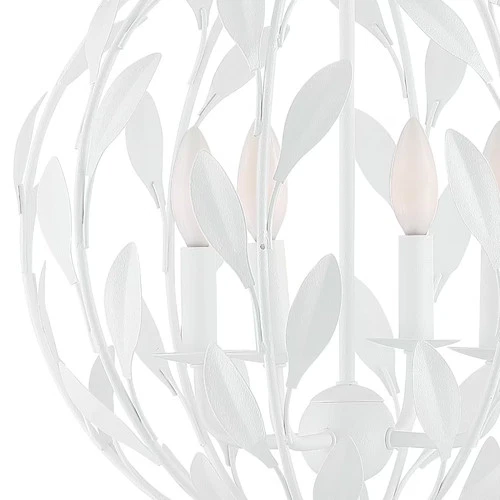 Broche 4-Light 19" Chandelier in Matte White - Picture 5 of 5