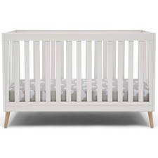 Delta Children Essex 4-in-1 Convertible Baby Crib, Bianca White with Natural ...