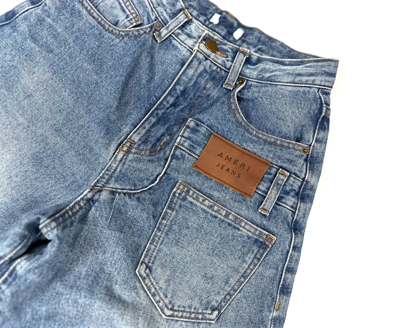 Auth Women's AMERI Blue Wide Straight Denim Short… - image 10