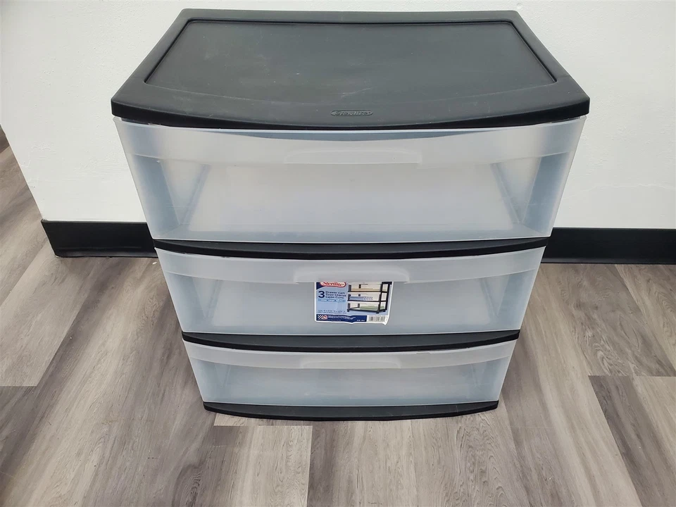 ⭐️⭐️⭐️⭐️⭐️ Torre contenedor de almacenamiento negro Sterlite 22" x 24" 3 cajones Foto 2 de 4