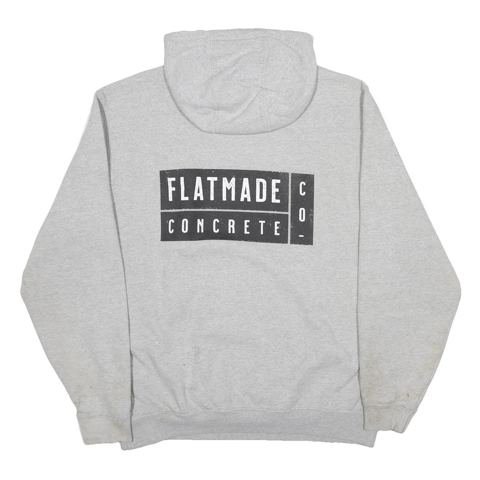 CARHARTT Sweat À Capuche Homme Gris L Coton Mélangé Imprimé Concrete - Photo 3/4
