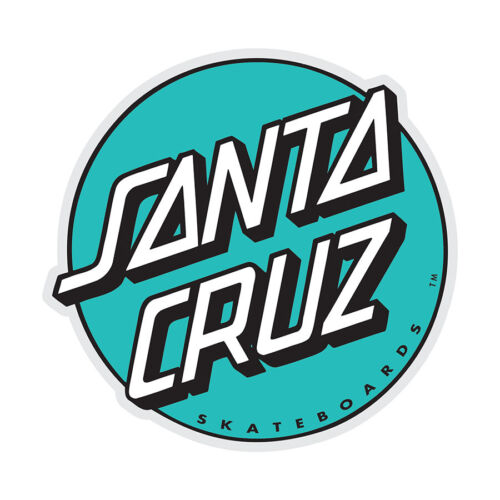 3" Santa Cruz Classic Other Dot Turquoise BlK Skateboard Surf Sticker Decal New - Picture 1 of 1