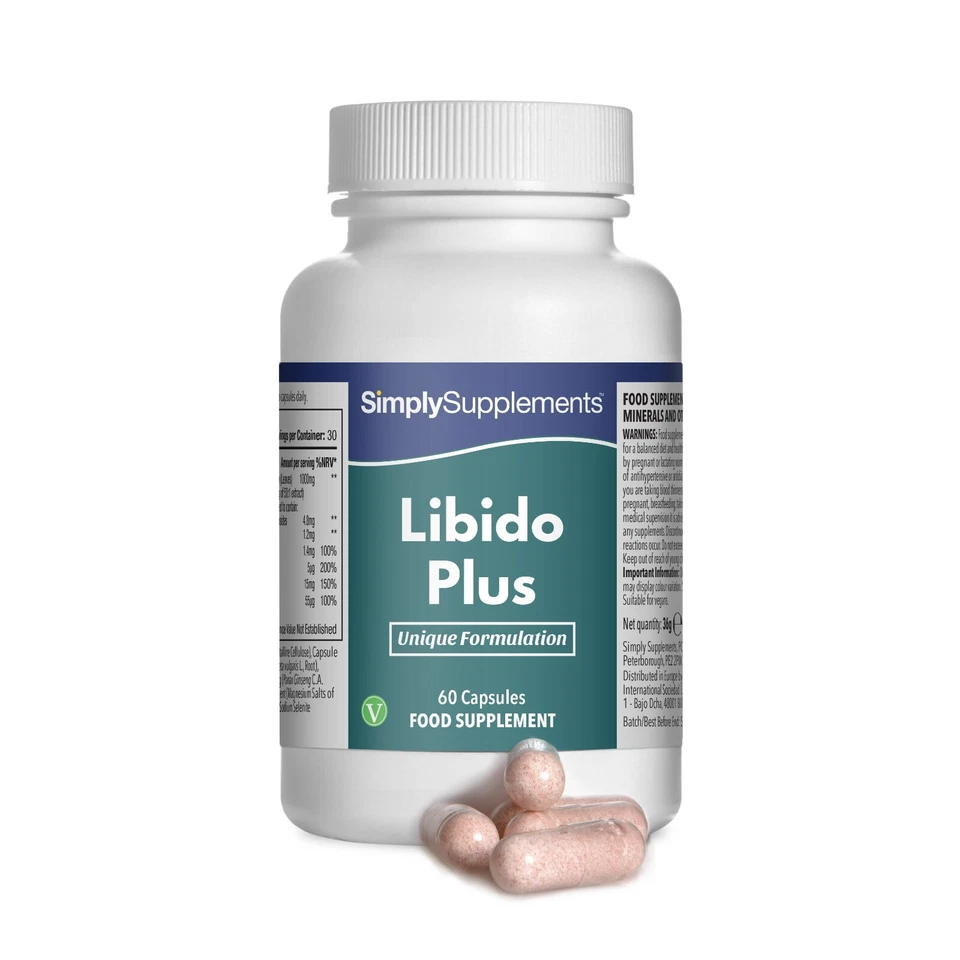 Libido Plus - 60 Gélules - Normes de qualités - SimplySupplements