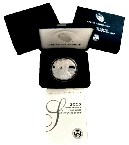 American Silver Eagle 2020-S 1 Oz. Proof 0.999 Fine W/ U S Mint Box & COA & OGP