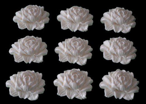 9 x Essbare 40mm 3D Rosen Blumen Zuckerguss, Torte, Cupcake Topper, Deko - Bild 21 von 25