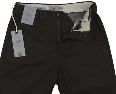 M&S Marks and Spencer braune spitz zulaufende Herrenhose Größe 30 Bein 32,5 ETIKETTFEHLER