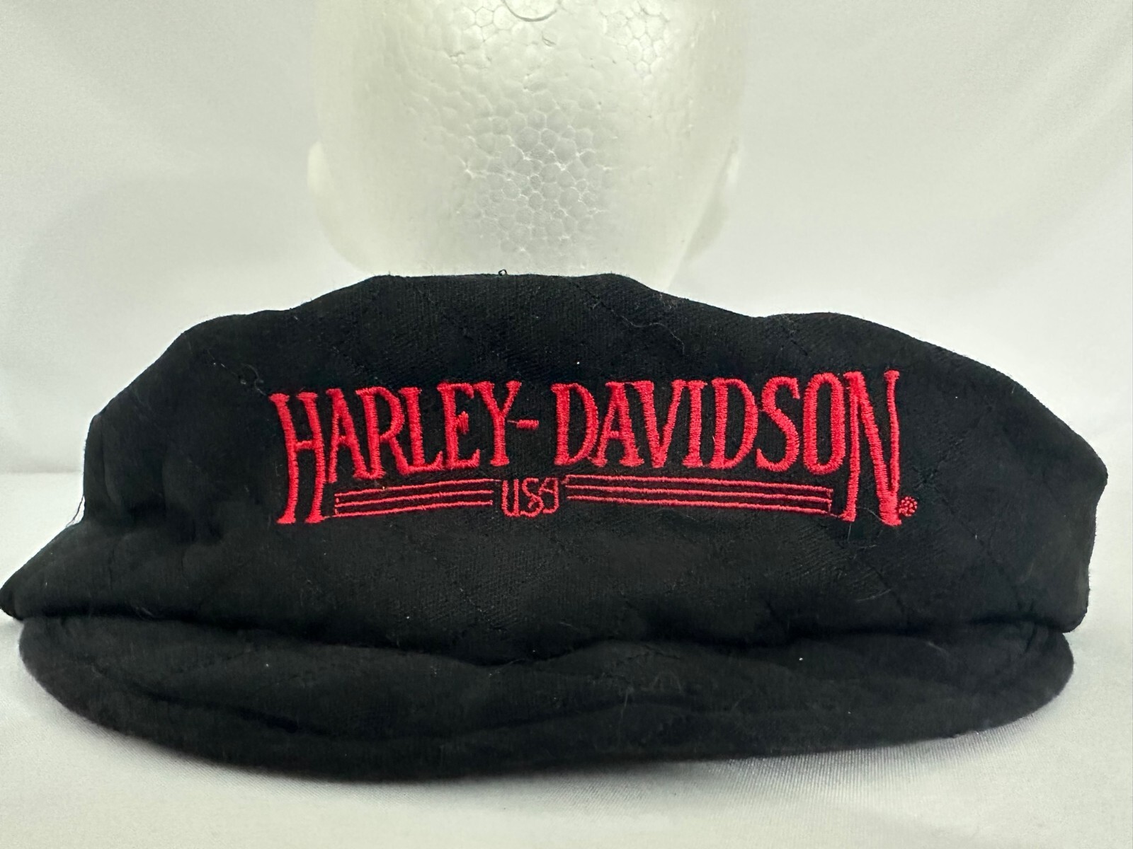 Vintage Harley Davidson Size Large Quilted Short Brim Painters Welders