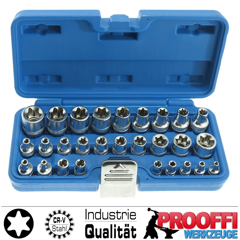 28-tlg TORX E-Profil Stecknuss Steckschlüssel E4 - E24 Komplett Großes Satz BGS - Bild 2 von 4