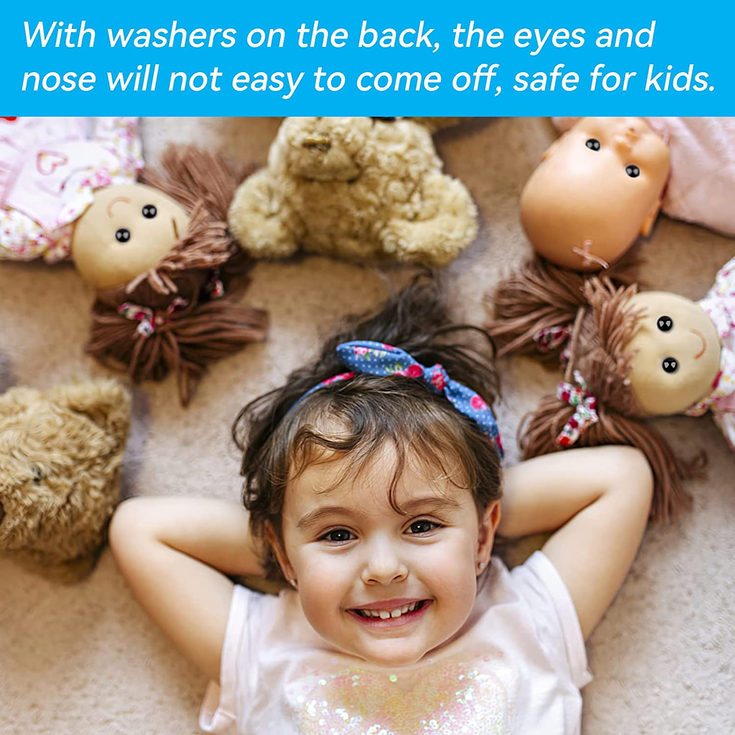 LUMOOM Sicherheitsaugen Und Nasen Set - 90 Stück Knopfaugen Für Häkeltiere Und Plüschtiere