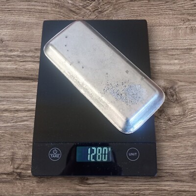 Reiner Zinnbarren, Gewicht 1280 Gramm
