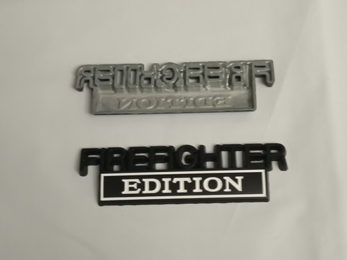 2PCS Firefighter Edition Emblems 3D Metal Fender Badge Car Decal Black and White - Picture 13 of 14