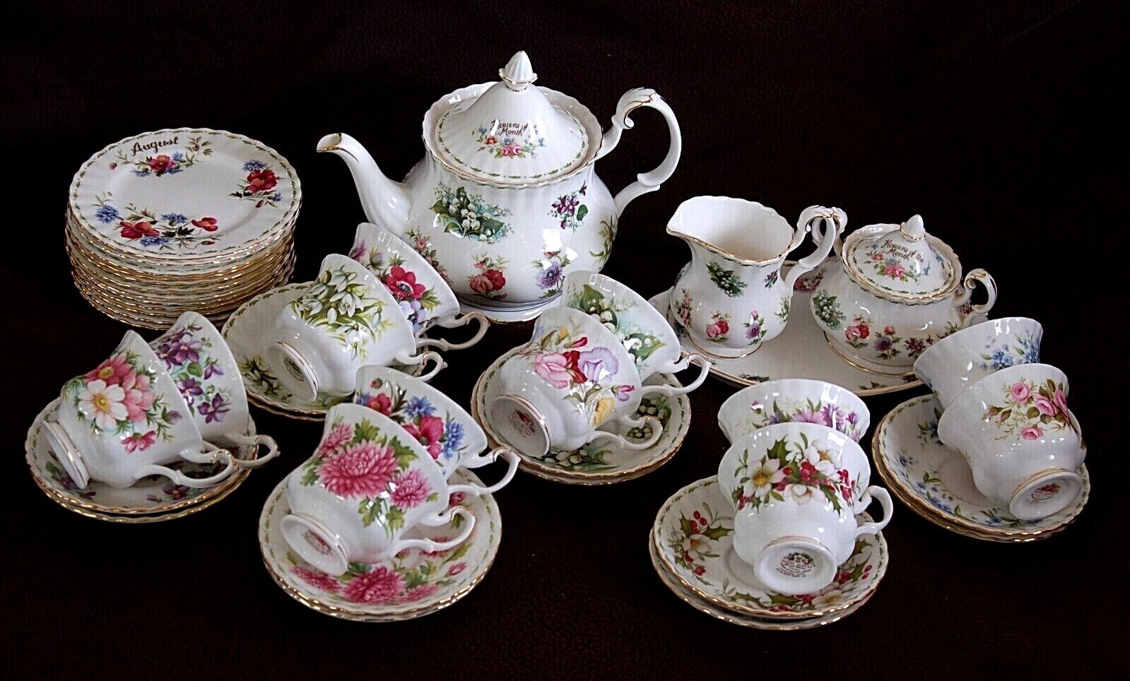 ROYAL ALBERT PORCELAIN FLOWER OF THE MONTH TEA TEA SERVICE CHOICE ITEMS