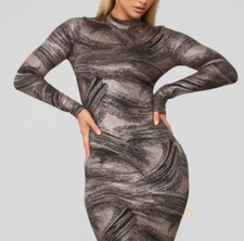 Fashion Nova Bodycon Metallic Shimmer Dress Size Small