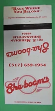 SHA-BOOM'S MATCHBOOK COVER-INDIANAPOLIS INDIANA