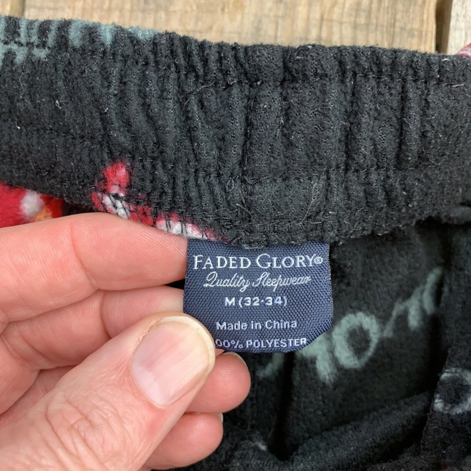 Pantalones de salón de Navidad Faded Glory para hombre talla mediana 32-34 Ho Ho Ho Santa Foto 4 de 4