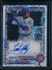 CRISTIAN HERNANDEZ AUTO 2021 Bowman Chrome Prospects SPECKLE REFRACTOR #/299 RC