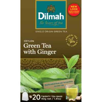 Dilmah Grüntee mit Ingwer 20 Teebeutel (40 Gramm)