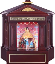 Nutcracker Suite Animated Wood Christmas Music Box, Holiday Décor, Plays 8 Tchai