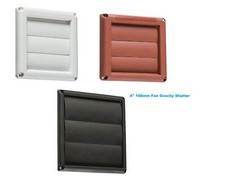 Extractor Fan Ducting Wall Gravity Flap Grille Ventilation White 4" 100MM