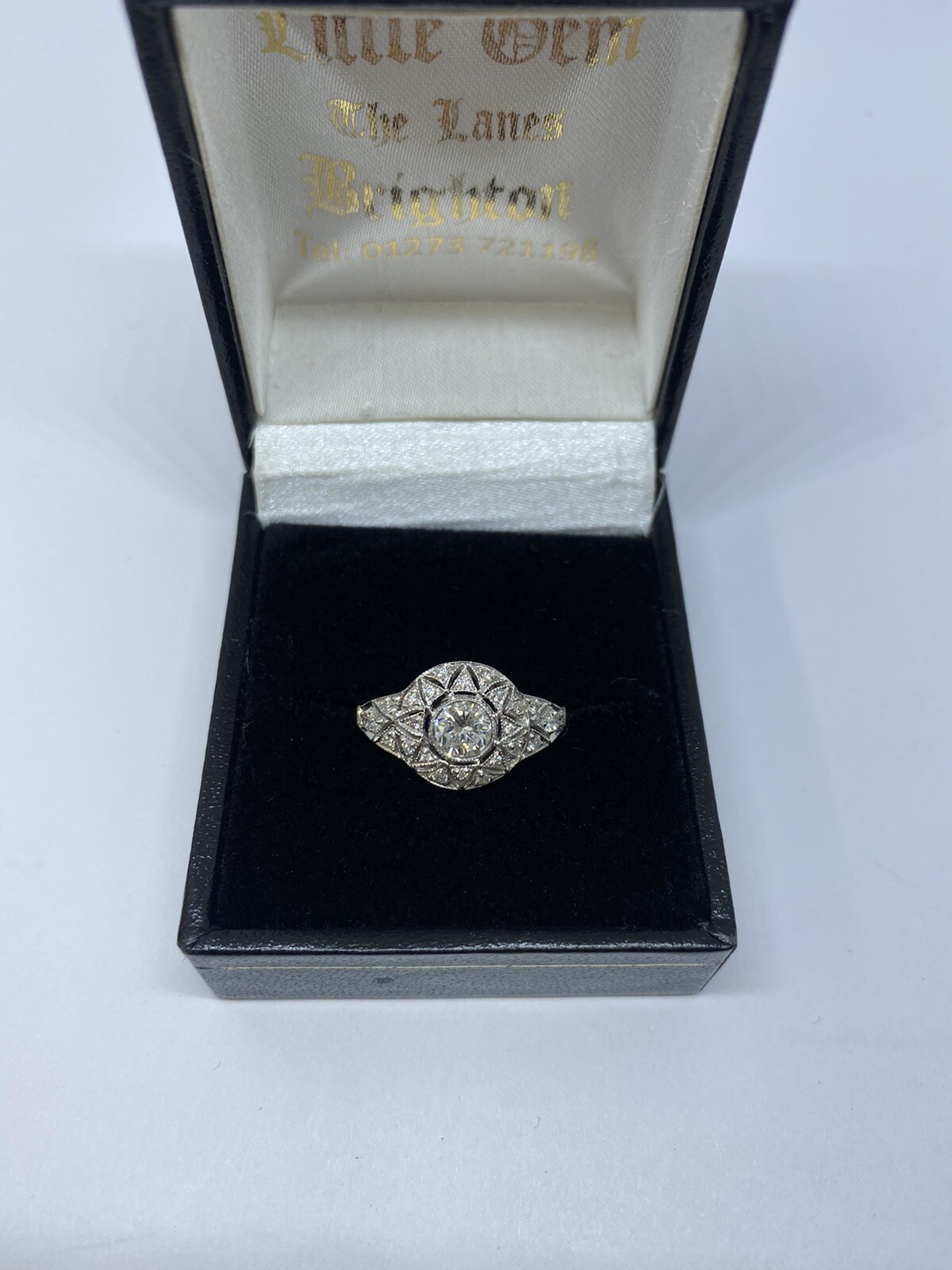 Finest Quality Diamond Cluster Ring 18k White Gold 0.75ct