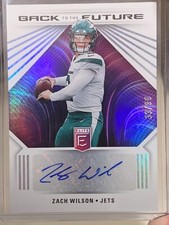 2022 Donruss Elite /99 Auto Zach Wilson Back To The Future #BFS-ZW New York Jets