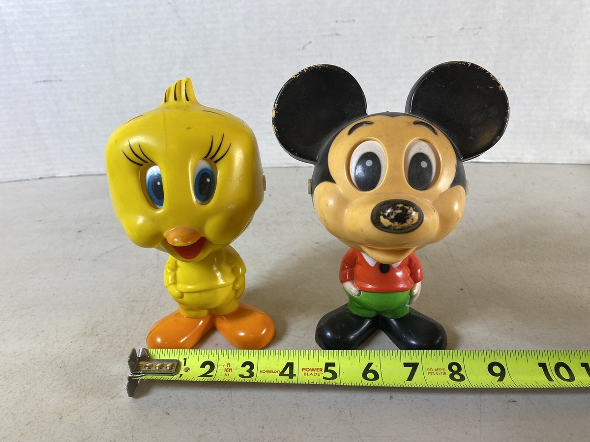 1976 Disney Mickey mouse & Tweety Bird Chatter Pull String