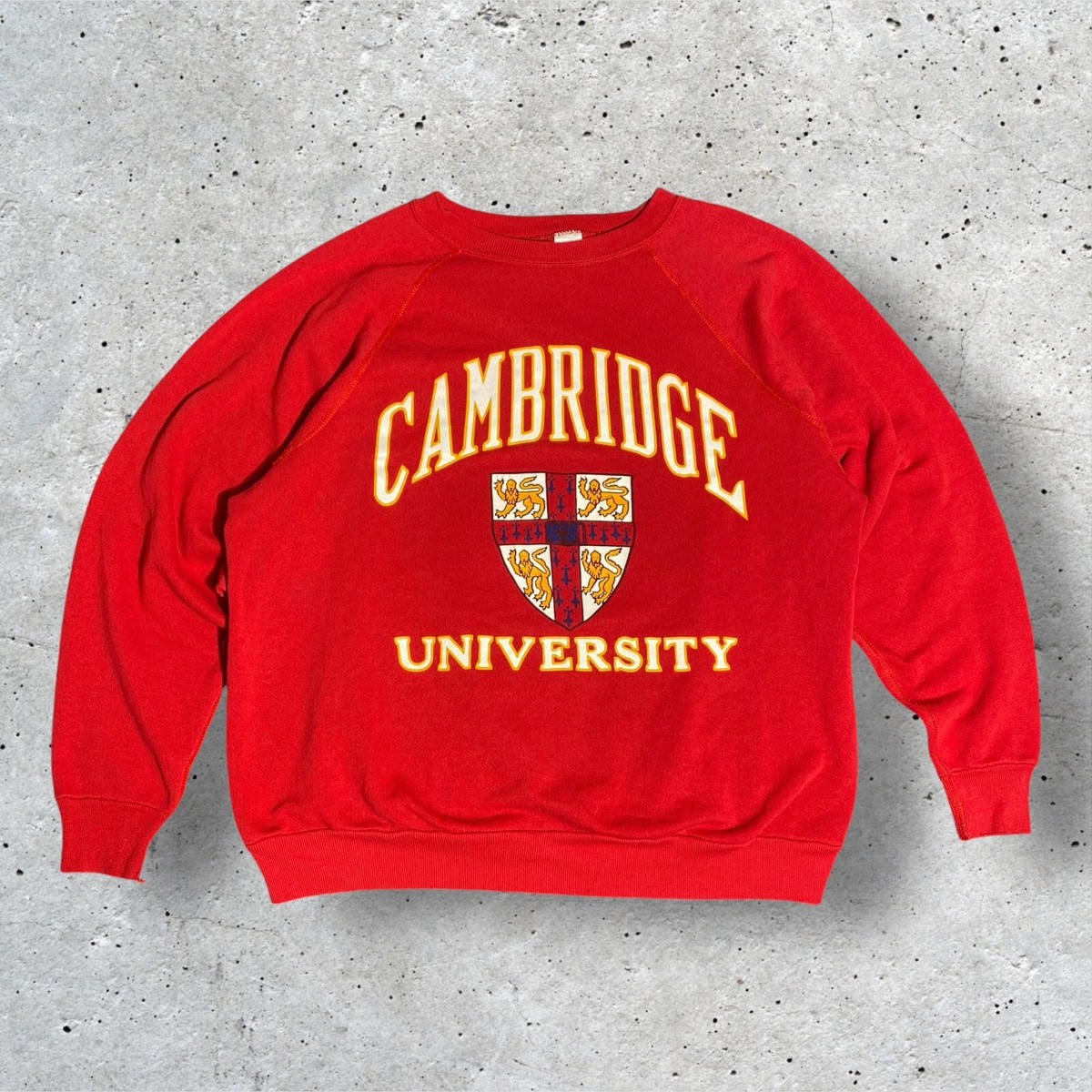 Cambridge University Pullover Sweatshirt X-Large Red Vintage 80s 
