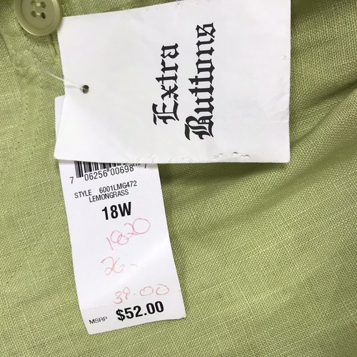 JM Collection Green Linen Jacket Size 18W Shracket Blazer Deadstock - Picture 6 of 6