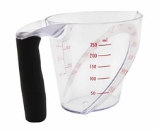 MESSBECHER 250ml transparent aus Kunststoff mit Griff Messkanne Maßbecher 72