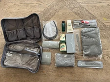 UNITED Airlines 90s Vtg Amenity Toiletry Travel Kit Bag Business Class Hermes