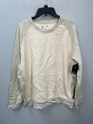 Xersion Two Tone Ivory Gray Crew Neck  Sweatshirt Men's Sz XL