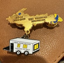 Michigan enamel HAT pin Yooper, Detroit LIONS CLUB Wagon PICKUP  Food TRUCK