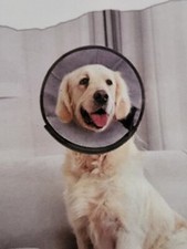 Soft Adjustable Dog Recovery Cone, Waterproof, Size Small - 10.23"-13.77" Neck