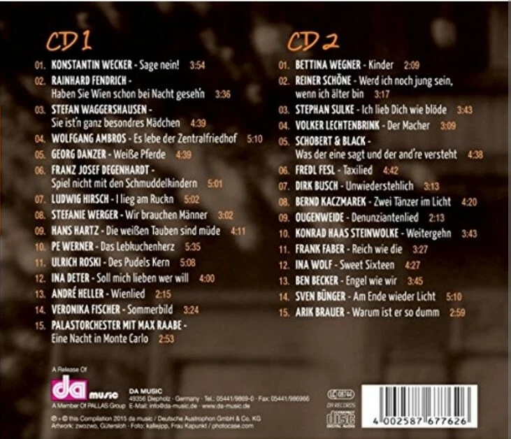 2 CD Liedermacher 30 Ohrwürmer & Mundwerke Ougenweide Georg Danzer Hans Hartz  - Bild 2 von 2