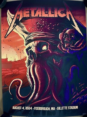 METALLICA POSTER FOXBOROUGH MASS 8/4/2024 NIGHT 2 MAXXER242 72
