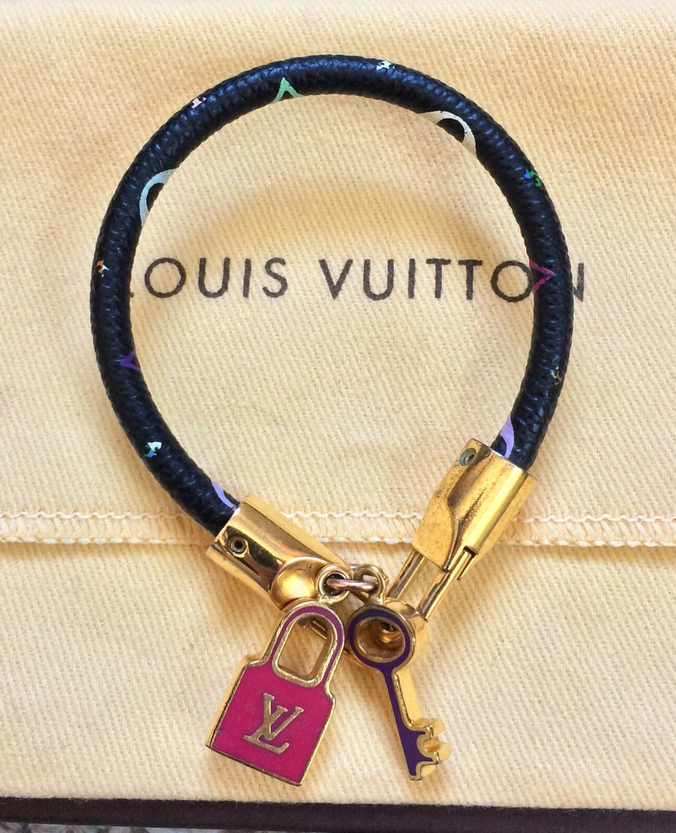 Louis Vuitton Black Multicolore Murakami S-Lock Bracelet - Yoogi's Closet