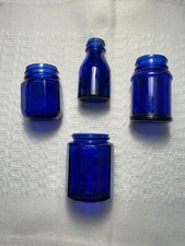 Vintage Cobalt Blue Glass Bottle Lot Of 4