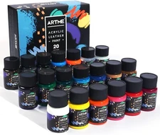 Acrylic Leather Paint Set, 20 Colors x 30ml Acrylic Leather Dye Kit