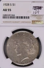 1928-S Peace Silver Dollar NGC AU-55 #9-044